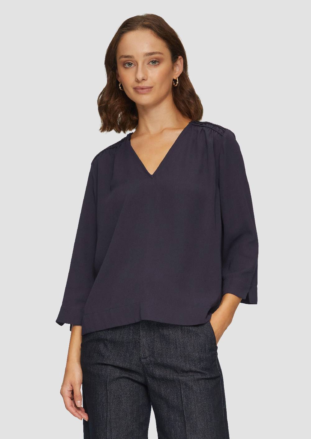 S.Oliver Bluse Mit Smok-Detail