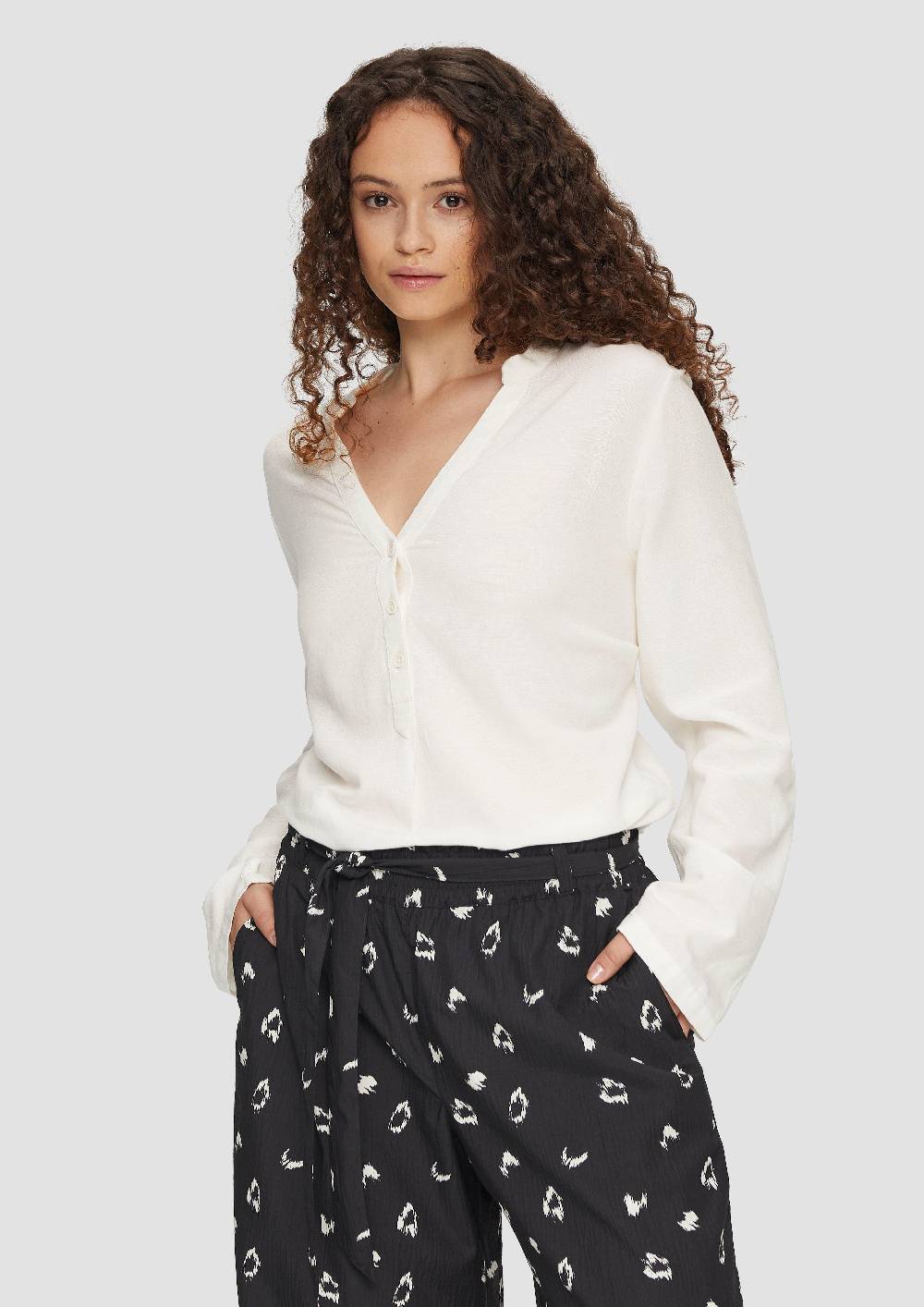 S.Oliver Bluse Mit Stehkragen Und Knopfleiste