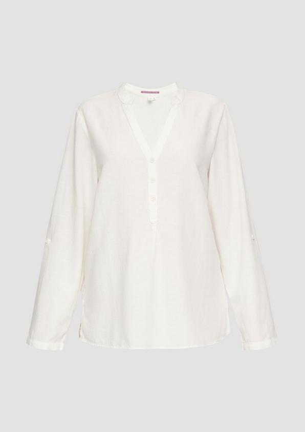 s.Oliver Bluse mit Stehkragen und Knopfleiste