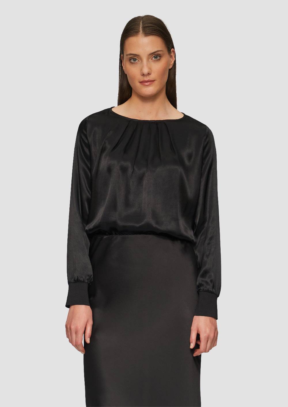 S.Oliver Blusenshirt Im Fabricmix Mit Raff-Details