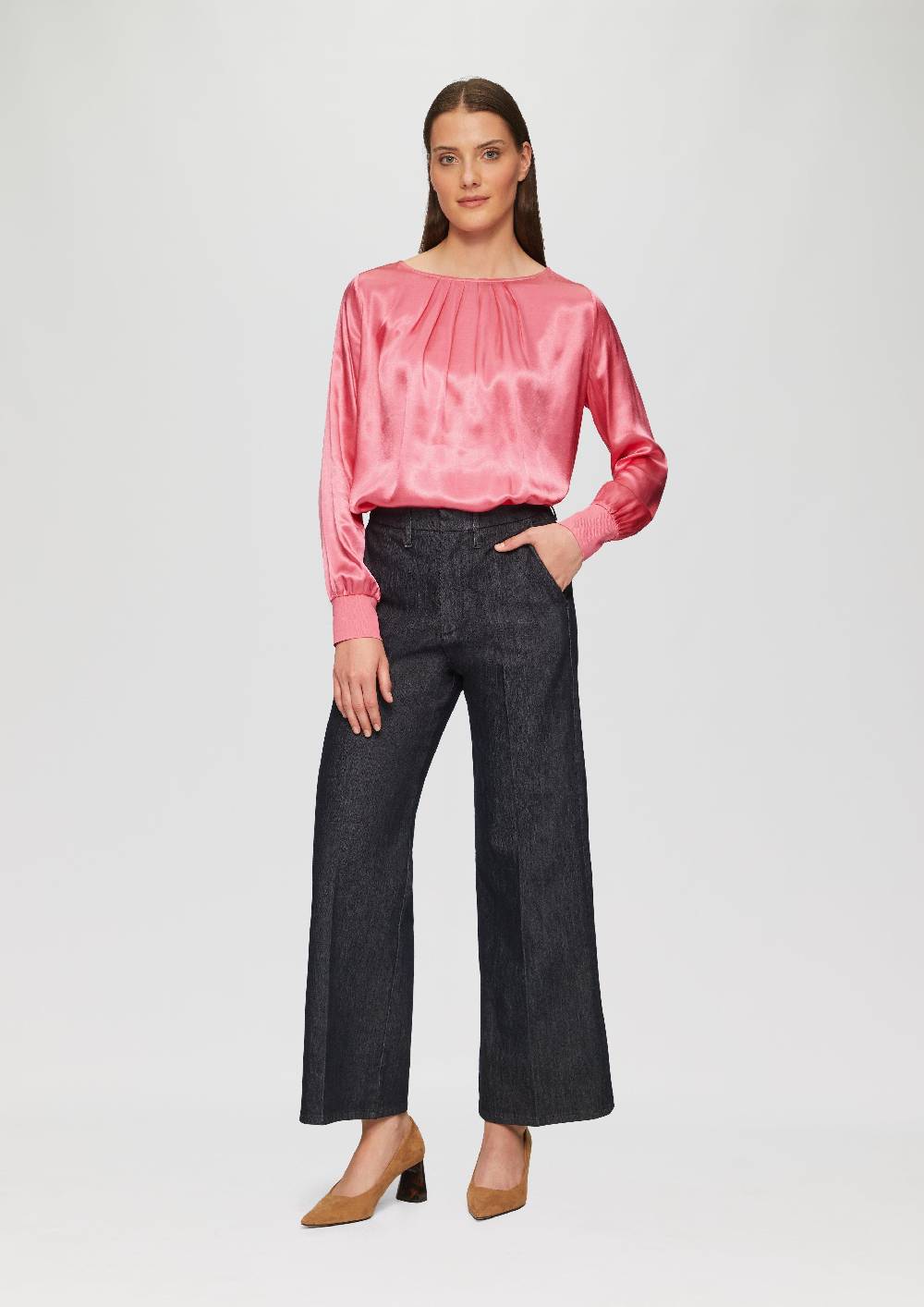 S.Oliver Blusenshirt Im Fabricmix Mit Raff-Details