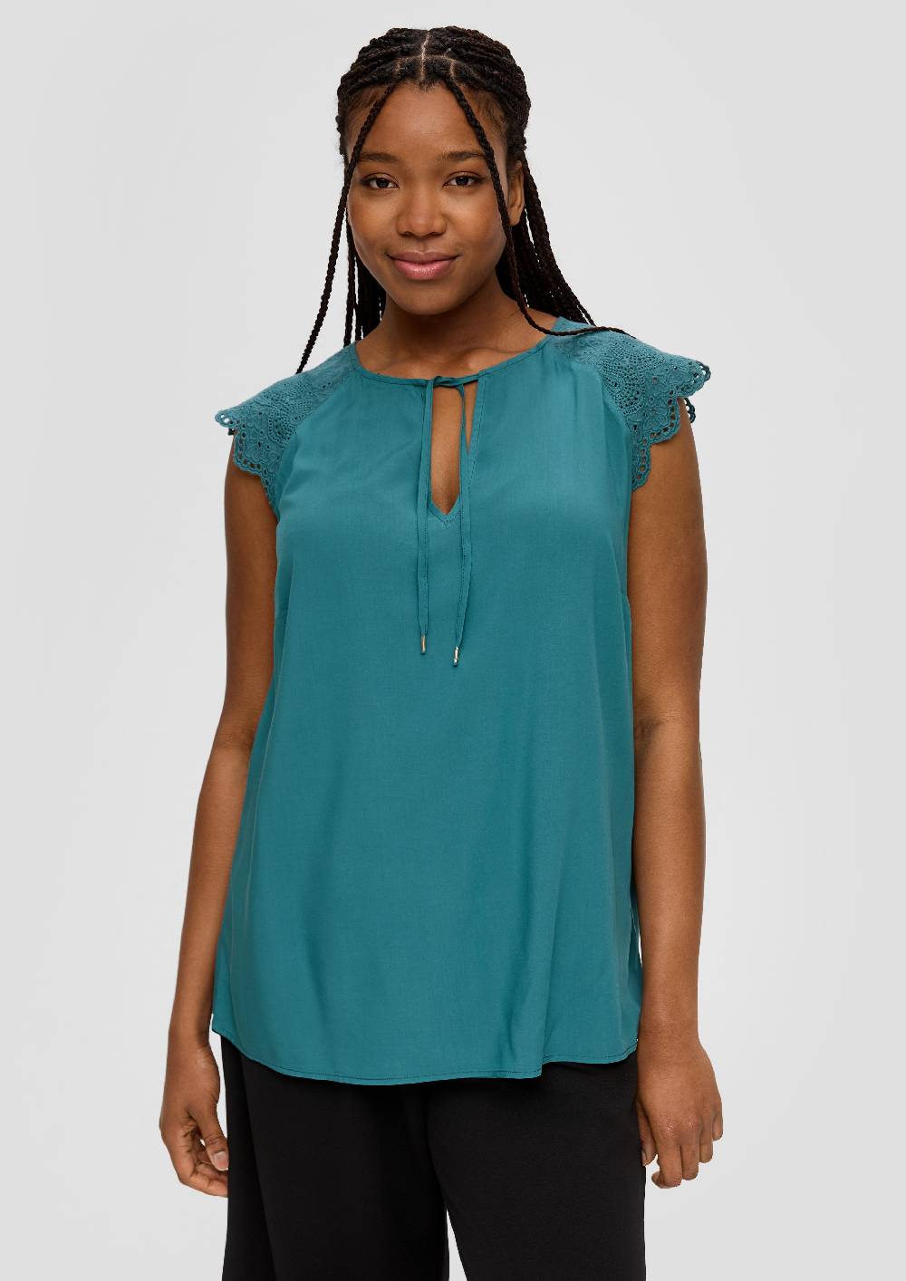 S.Oliver Blusentop Aus Viskose Mit Lochspitze