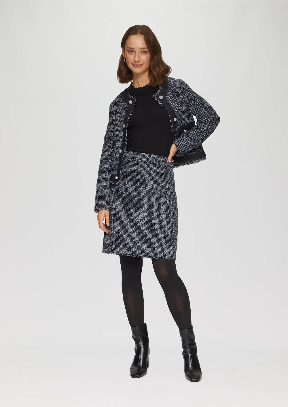 S.Oliver Boucléjacke In Denim-Optik