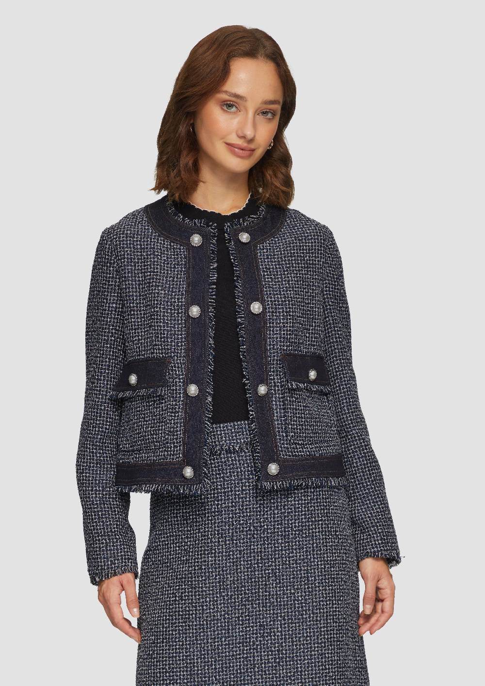 S.Oliver Boucléjacke In Denim-Optik