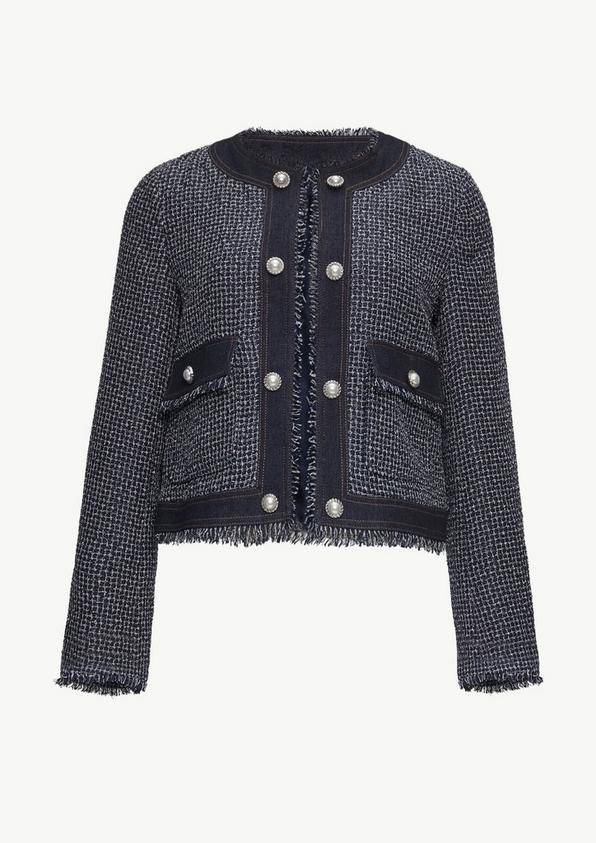 s.Oliver Boucléjacke in Denim-Optik