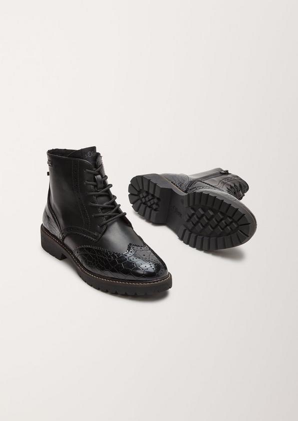 s.Oliver Brouge-Boots in Leder-Optik