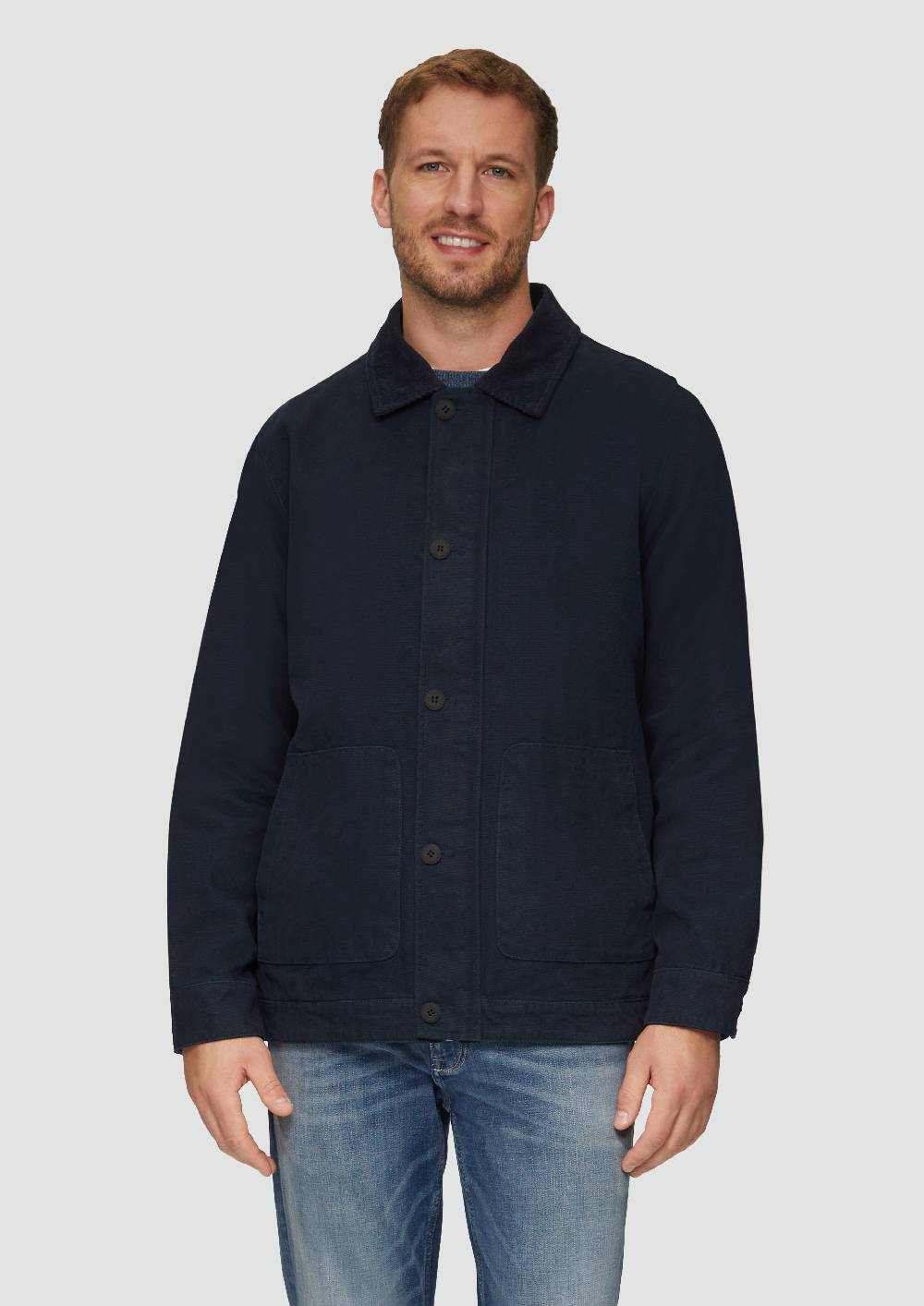 S.Oliver Canvas-Jacke Mit Cordkragen