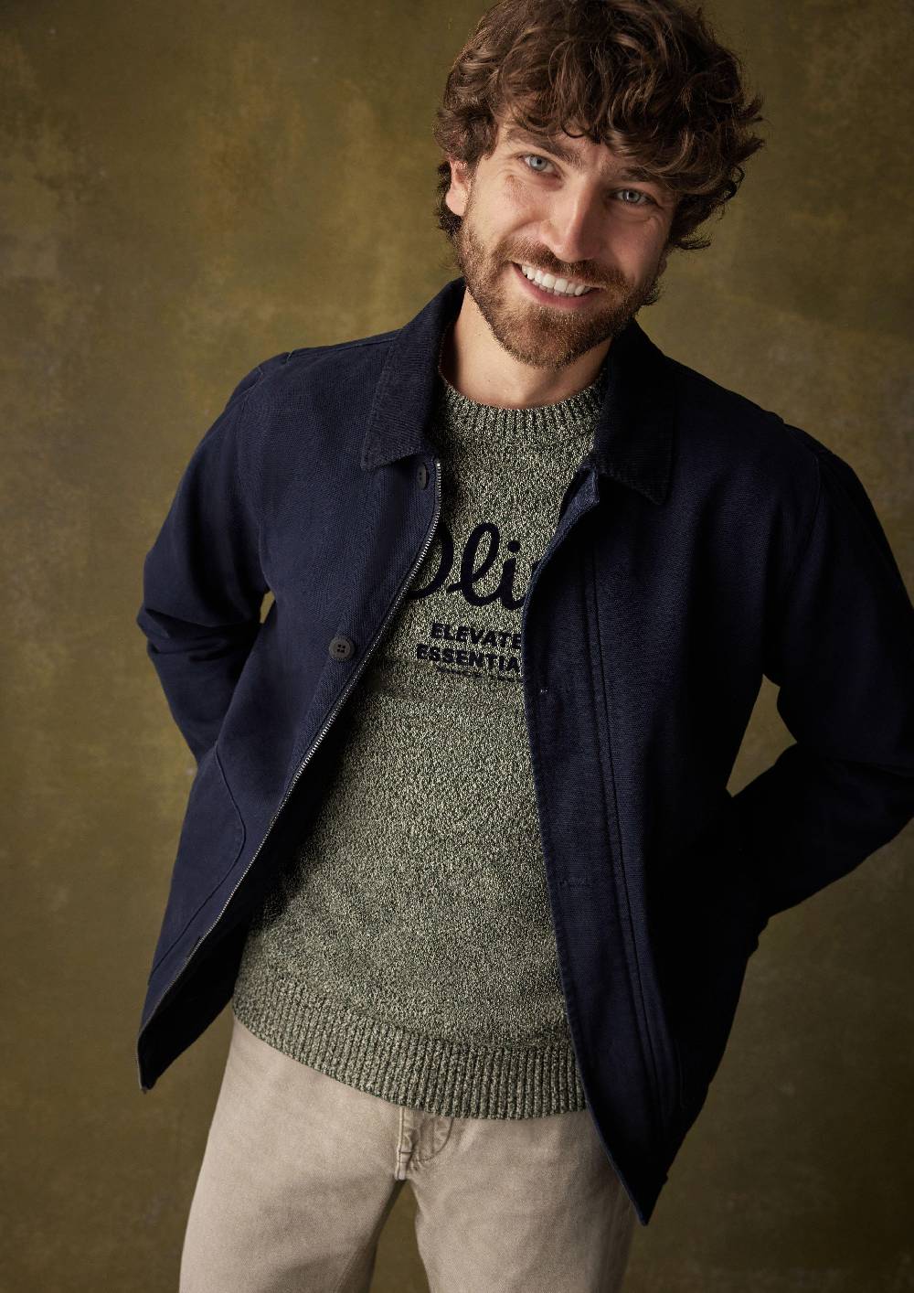 S.Oliver Canvas-Jacke Mit Cordkragen