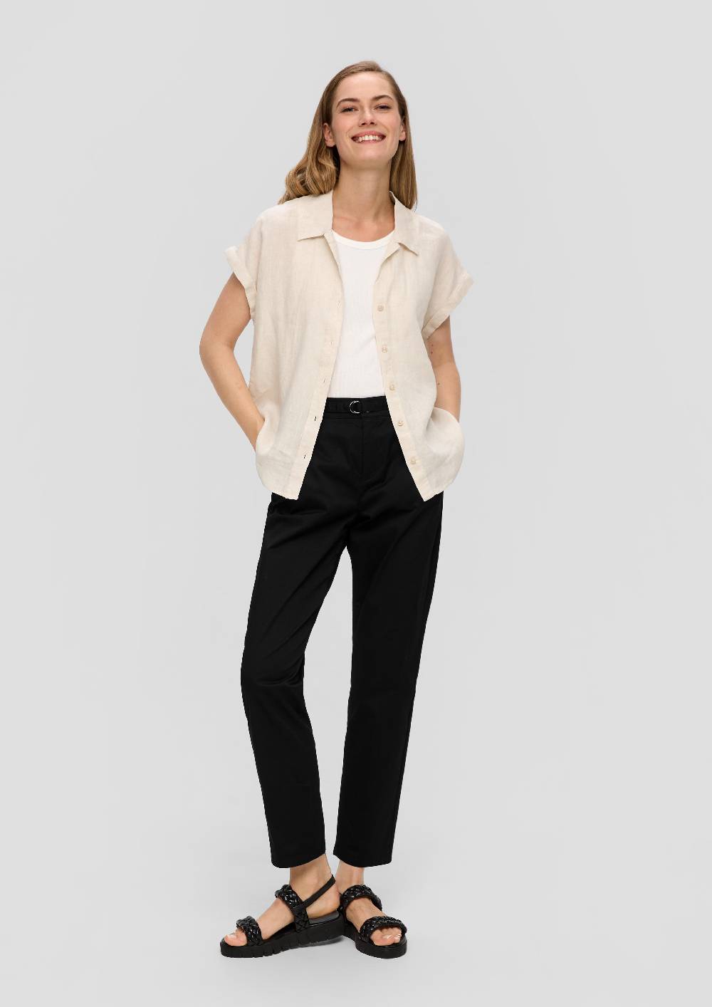 S.Oliver Chino Mit Gürtel Aus Baumwollstretch