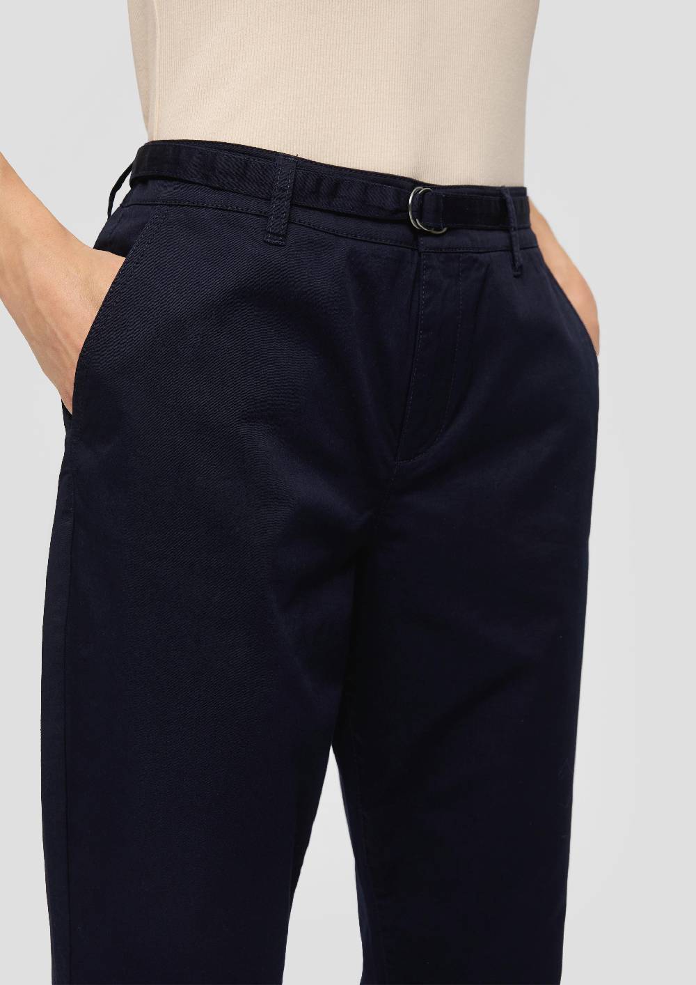 S.Oliver Chino Mit Gürtel Aus Baumwollstretch