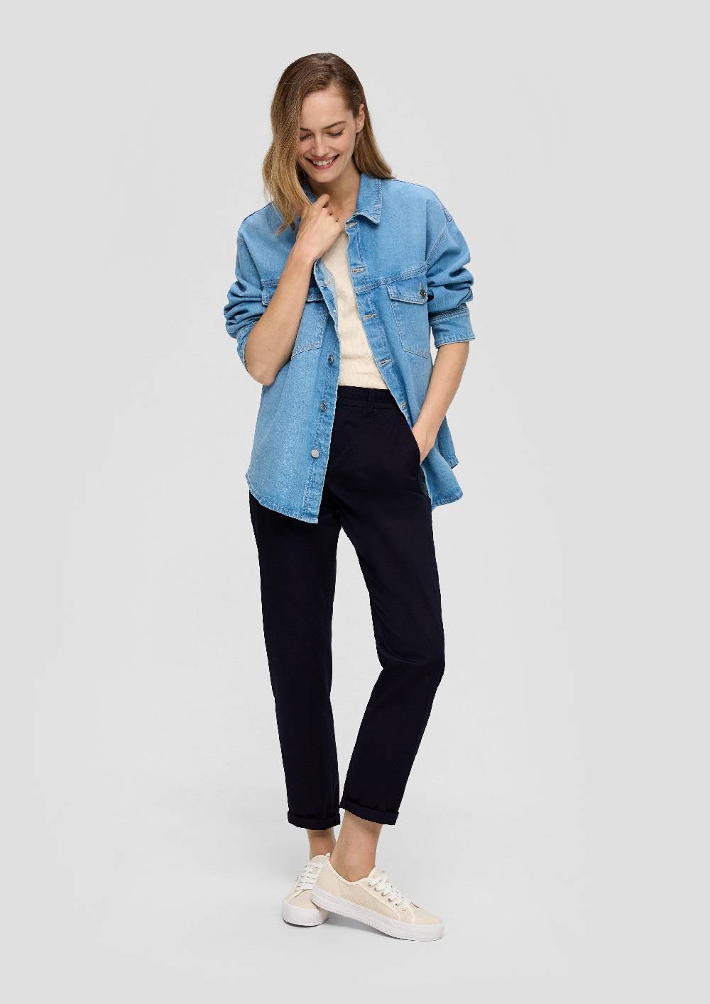 S.Oliver Chino Mit Gürtel Aus Baumwollstretch