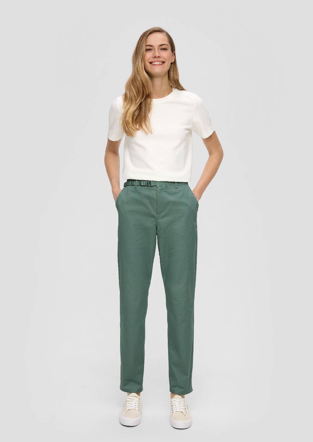 S.Oliver Chino Mit Gürtel Aus Baumwollstretch