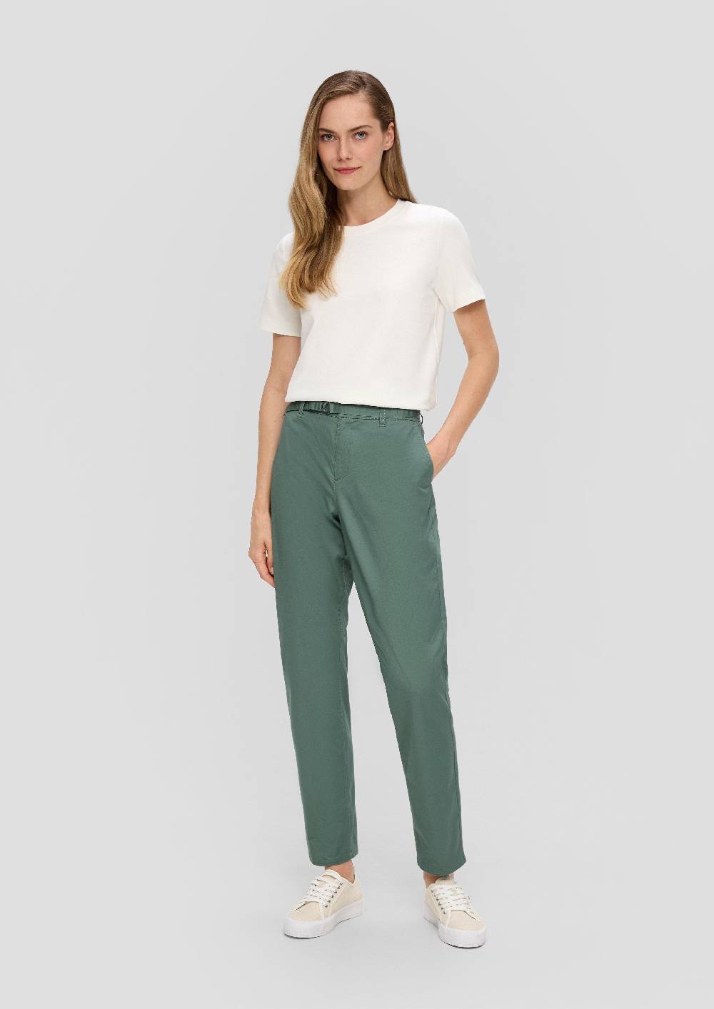 S.Oliver Chino Mit Gürtel Aus Baumwollstretch