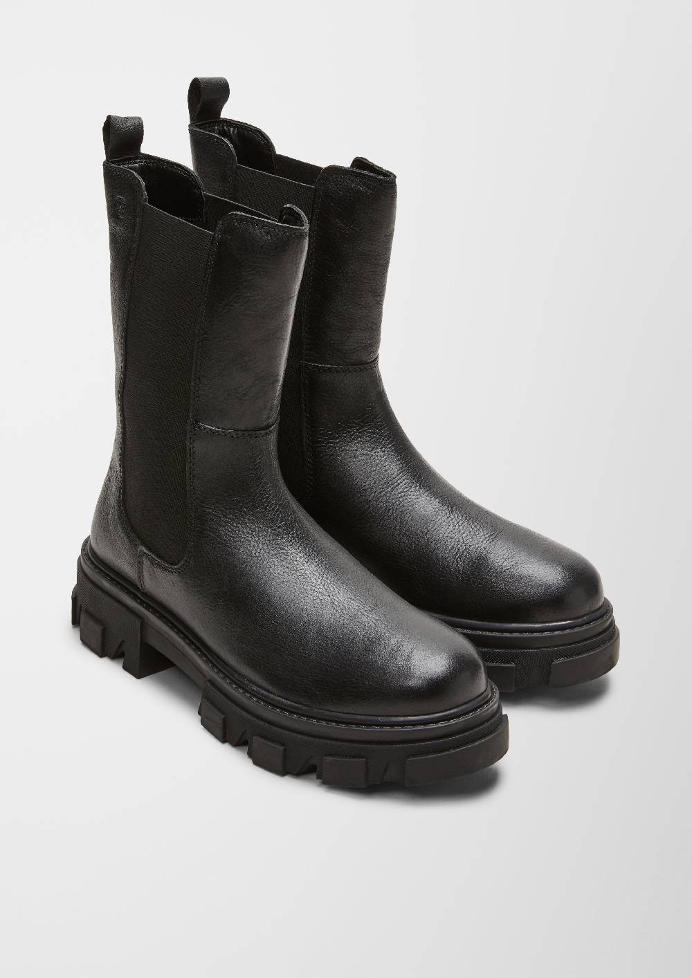 S.Oliver Chunky Boots Aus Glattleder