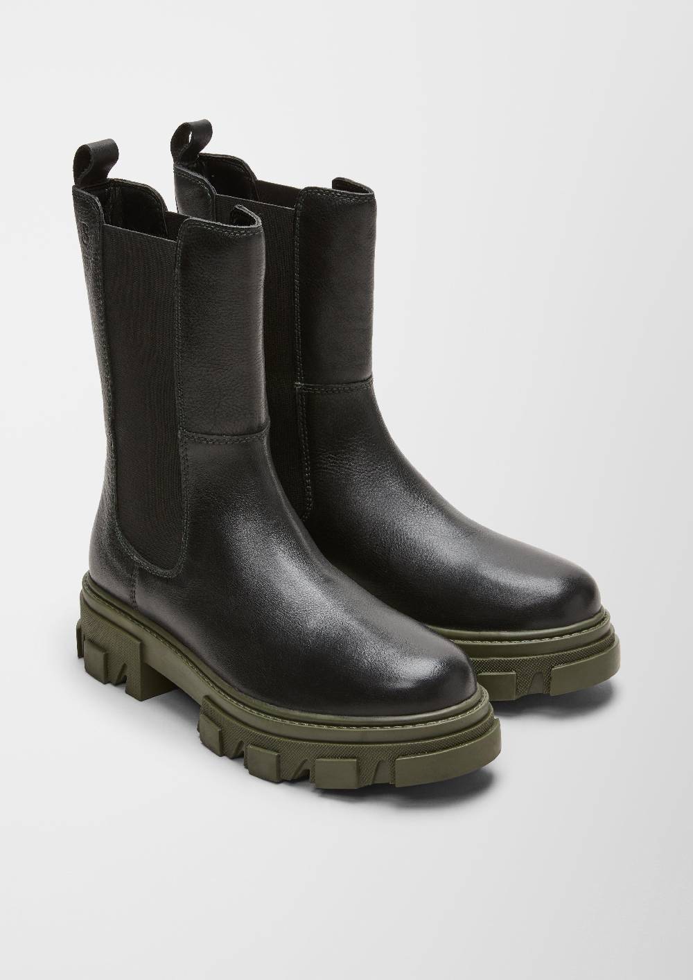 S.Oliver Chunky Boots Aus Glattleder