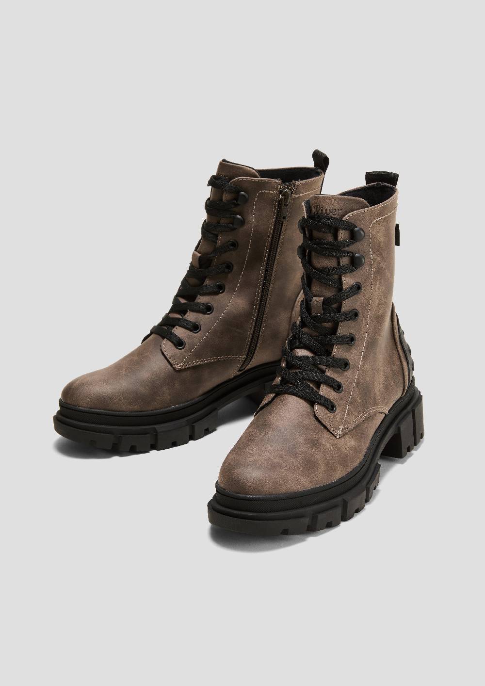 S.Oliver Chunky Boots In Leder-Optik