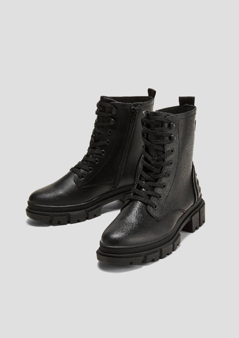 S.Oliver Chunky Boots In Leder-Optik