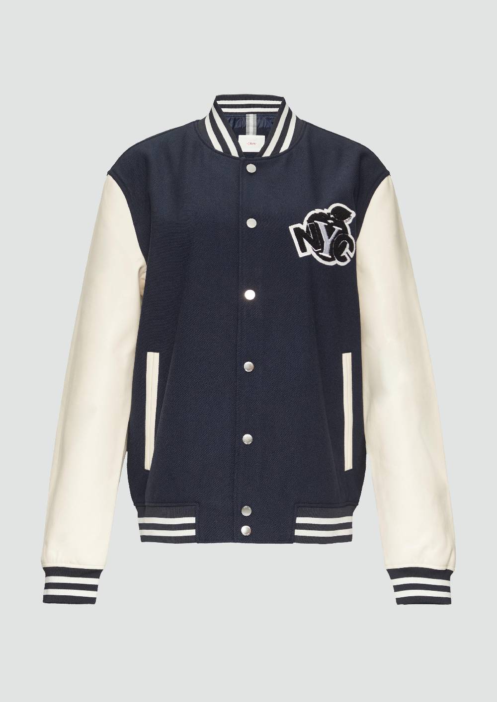 S.Oliver Collegejacke Aus Twill Und Lederimitat