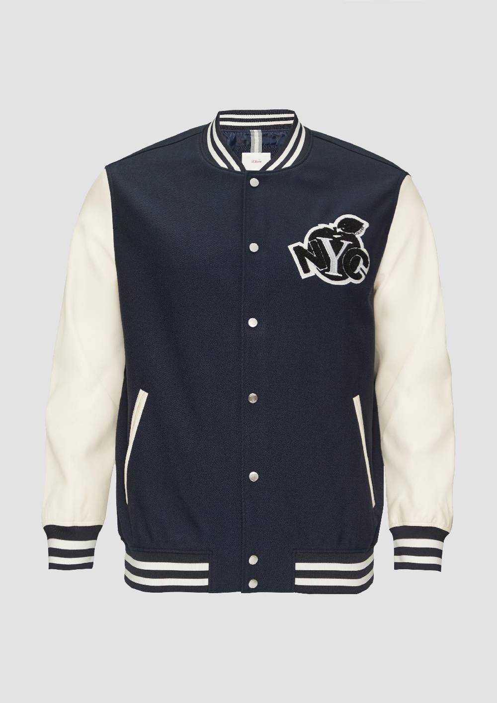 S.Oliver Collegejacke Aus Twill Und Lederimitat