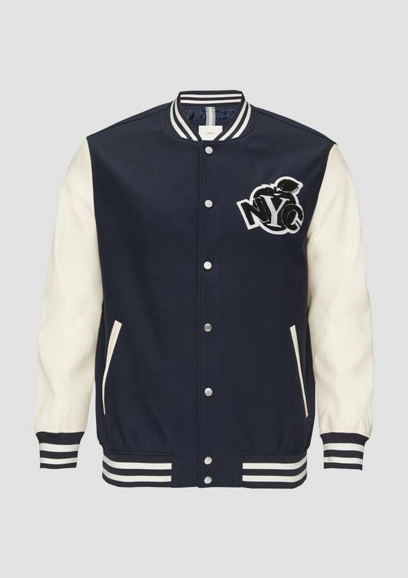 s.Oliver Collegejacke aus Twill und Lederimitat