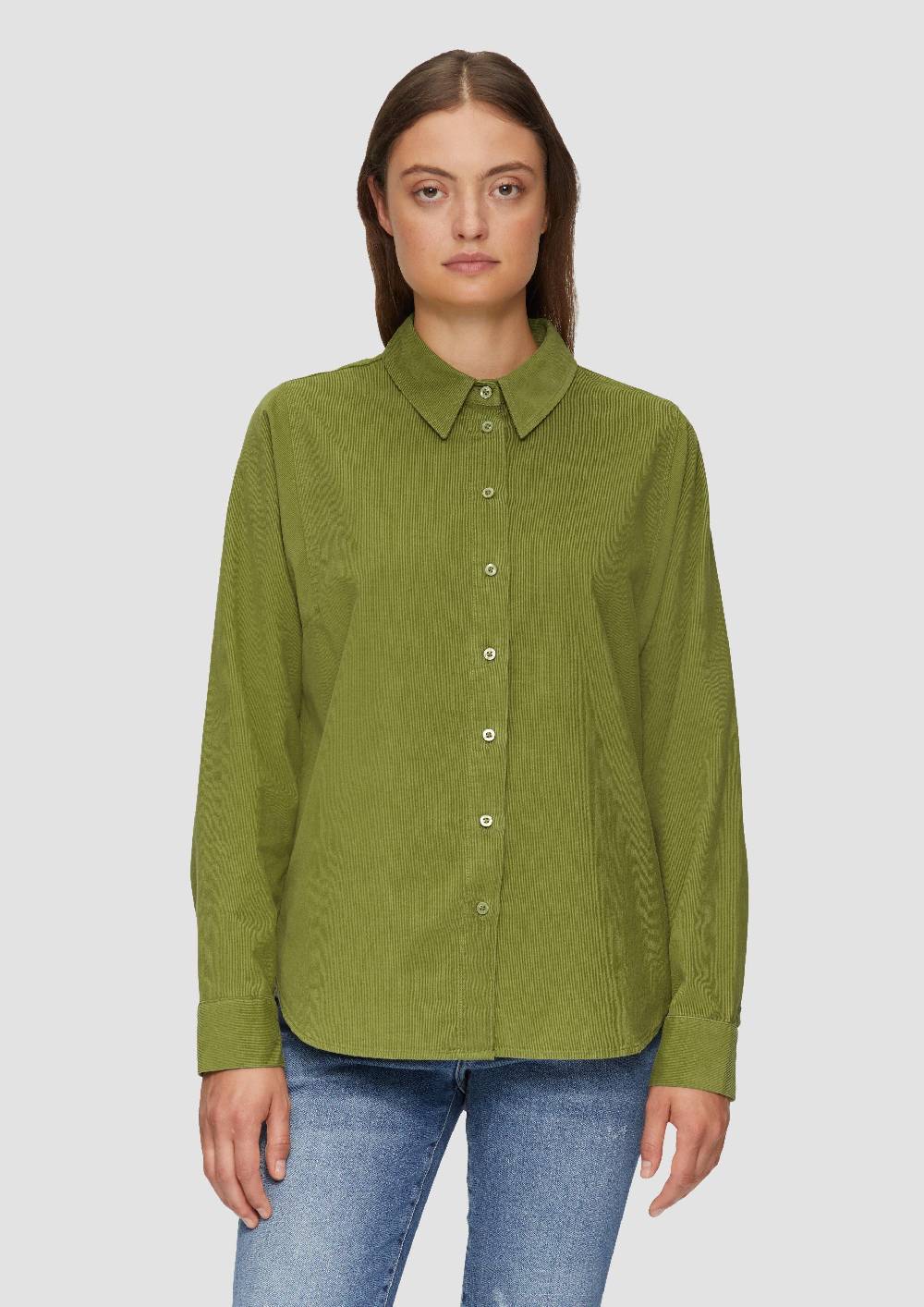 S.Oliver Cordbluse Im Relaxed Fit Mit Naht-Details