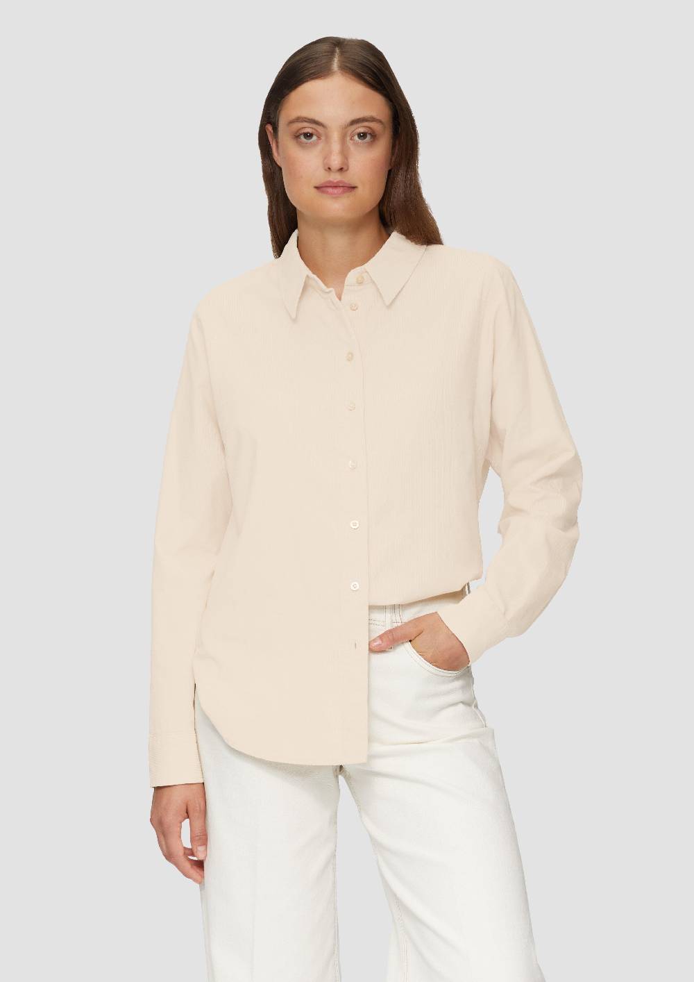 S.Oliver Cordbluse Im Relaxed Fit Mit Naht-Details