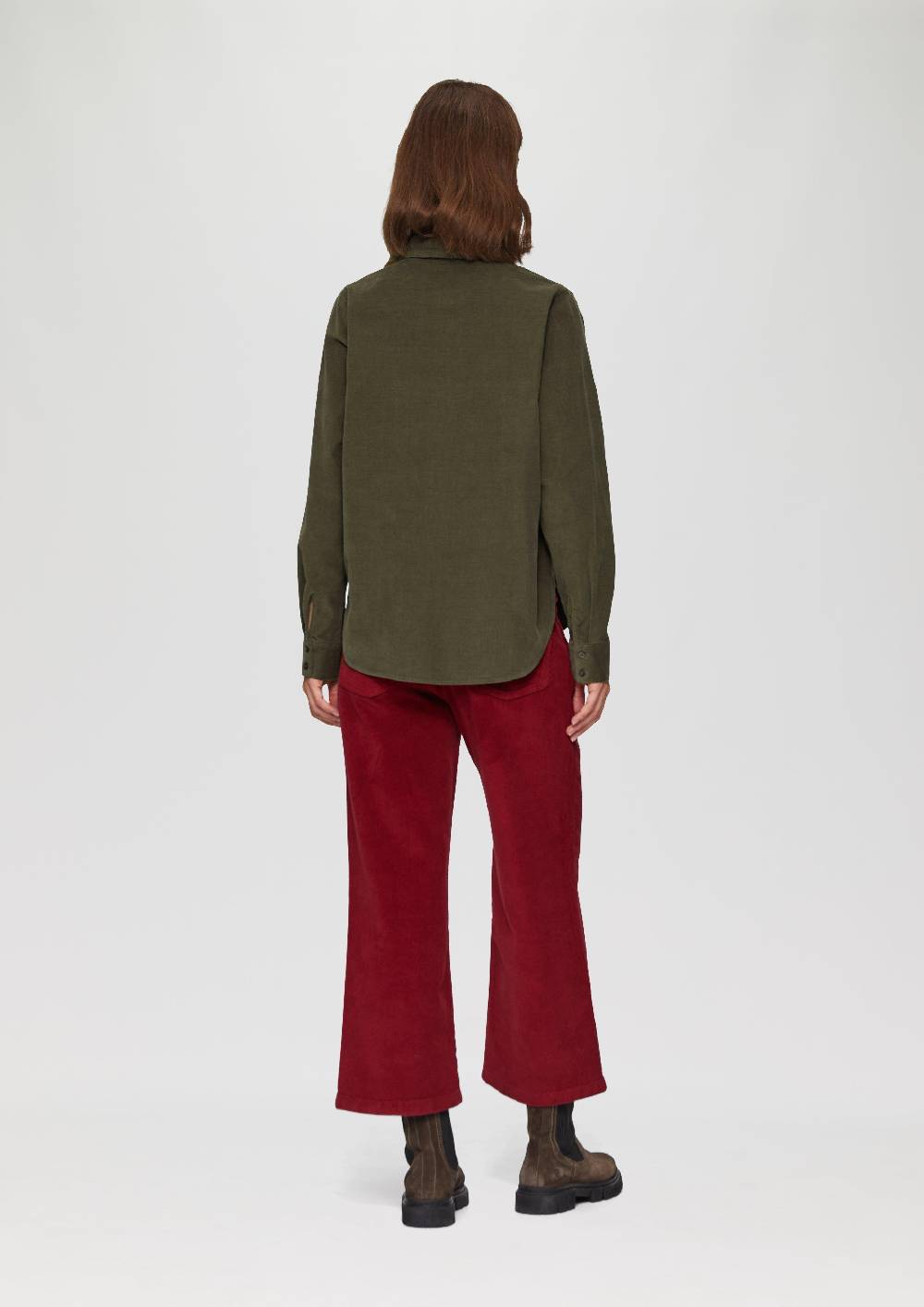 S.Oliver Cordbluse Im Relaxed Fit Mit Naht-Details