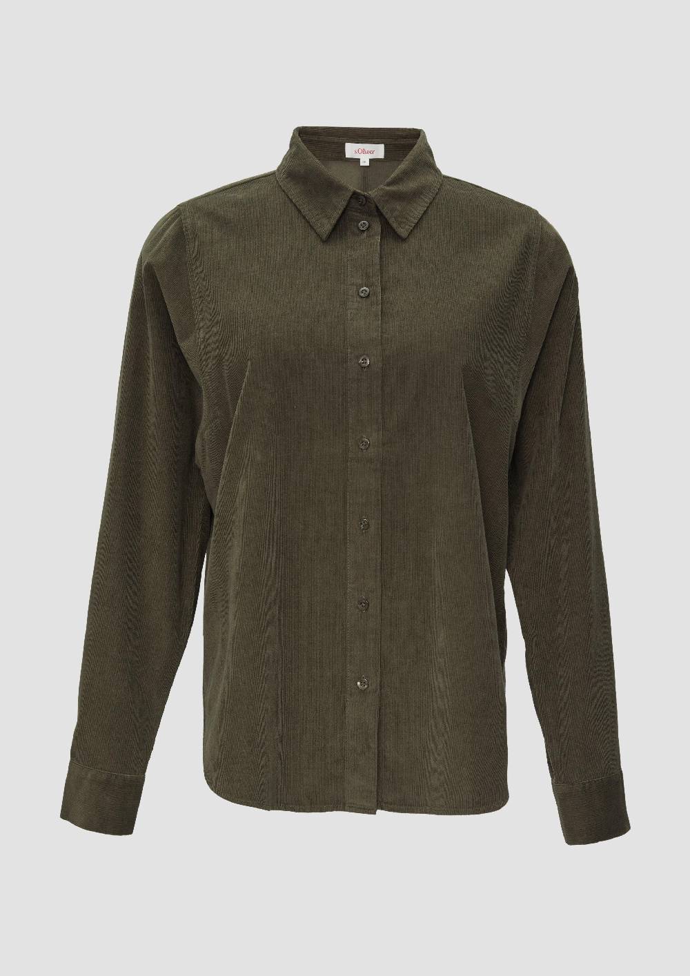 S.Oliver Cordbluse Im Relaxed Fit Mit Naht-Details