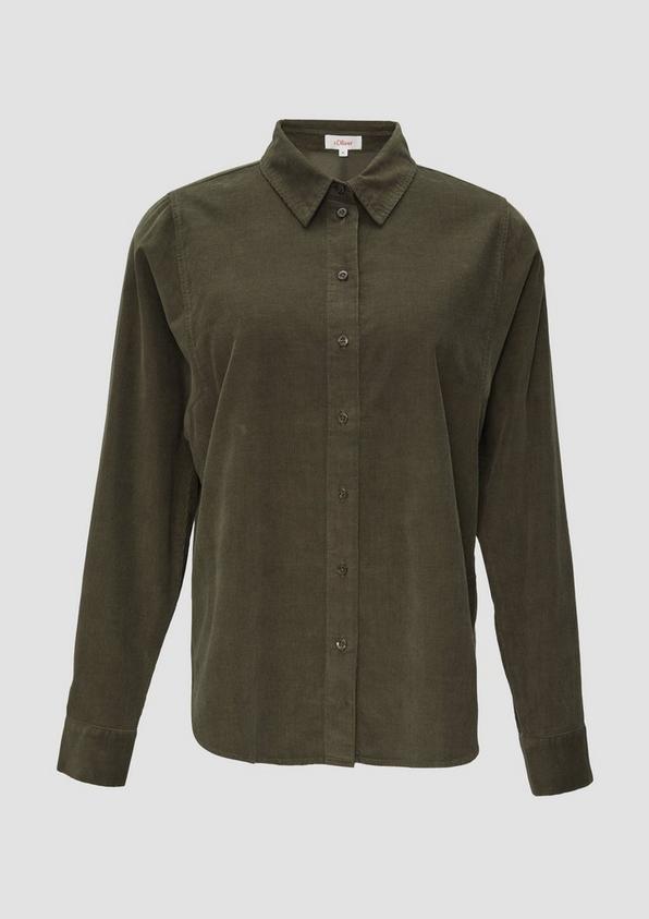 s.Oliver Cordbluse im Relaxed Fit mit Naht-Details