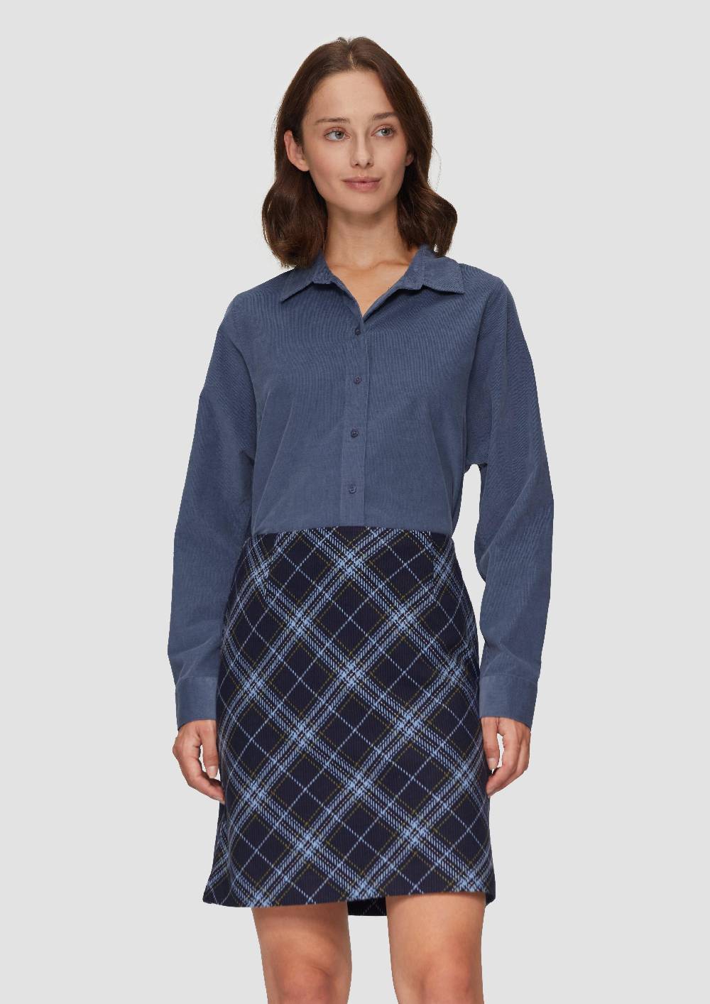 S.Oliver Cordbluse Im Relaxed Fit Mit Naht-Details