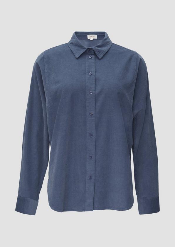 s.Oliver Cordbluse im Relaxed Fit mit Naht-Details
