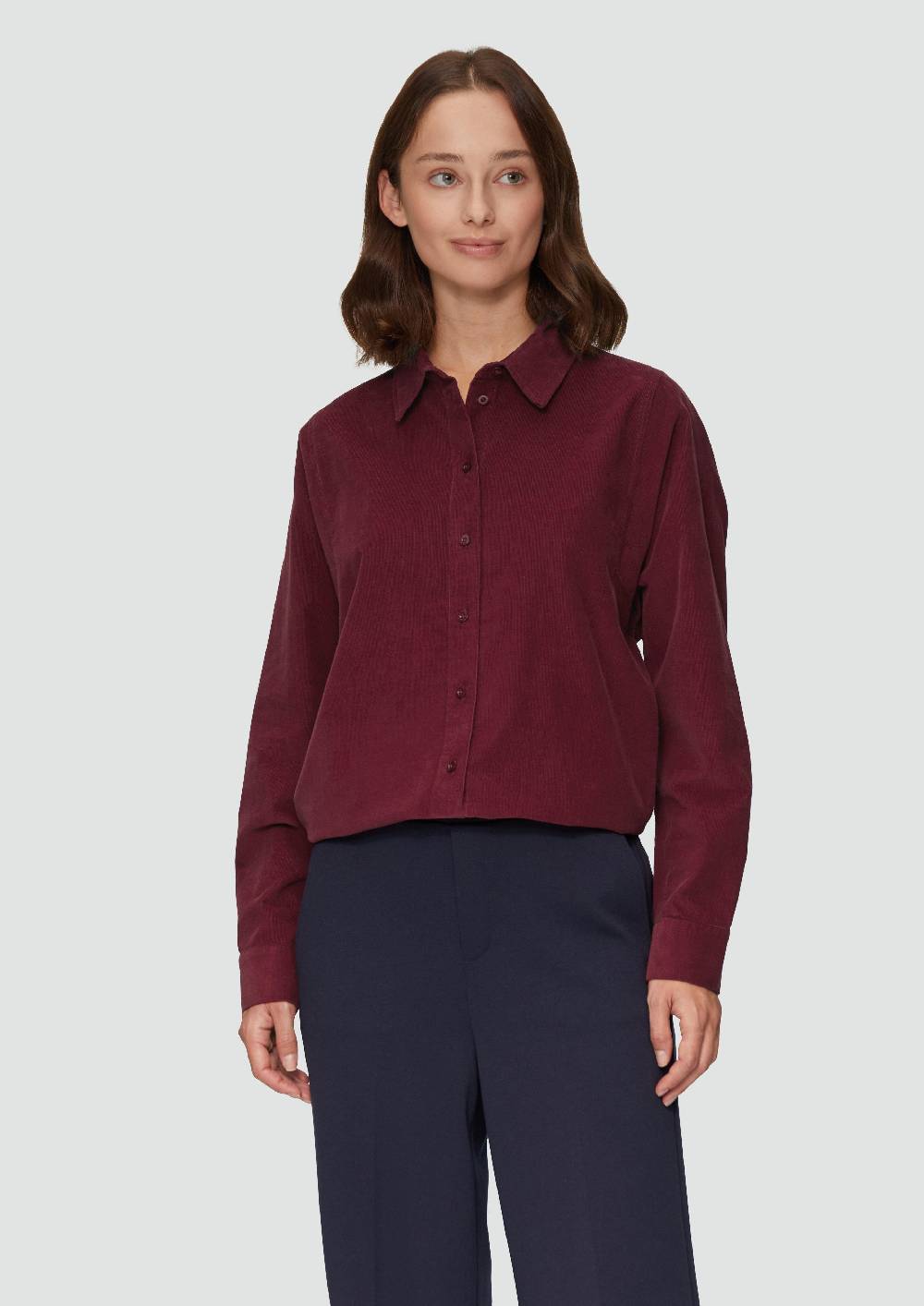 S.Oliver Cordbluse Im Relaxed Fit Mit Naht-Details