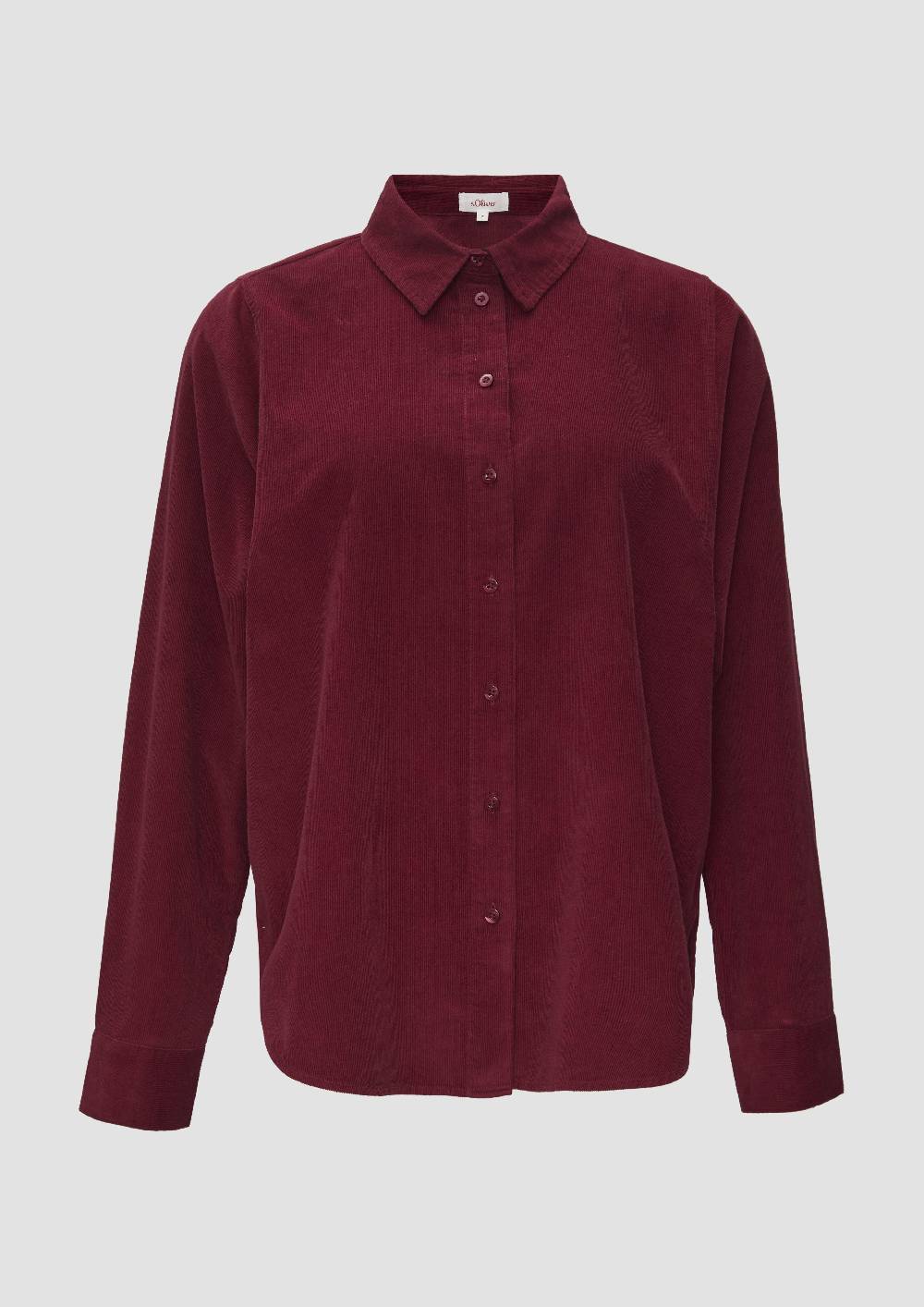 S.Oliver Cordbluse Im Relaxed Fit Mit Naht-Details