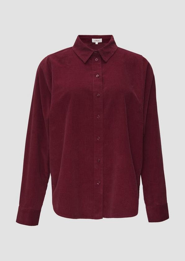 s.Oliver Cordbluse im Relaxed Fit mit Naht-Details