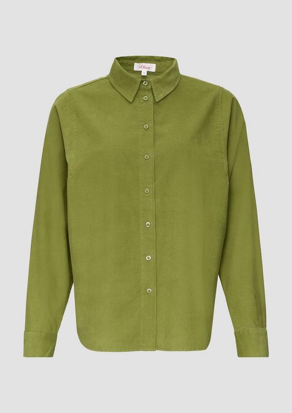 s.Oliver Cordbluse im Relaxed Fit mit Naht-Details