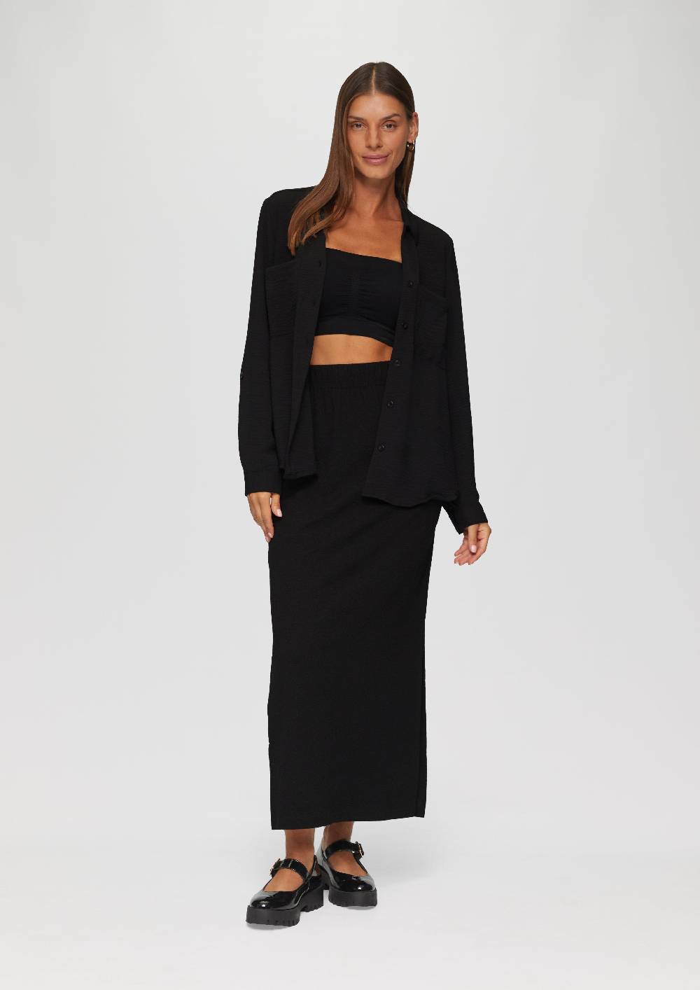 S.Oliver Crêpe-Bluse Mit Brusttaschen