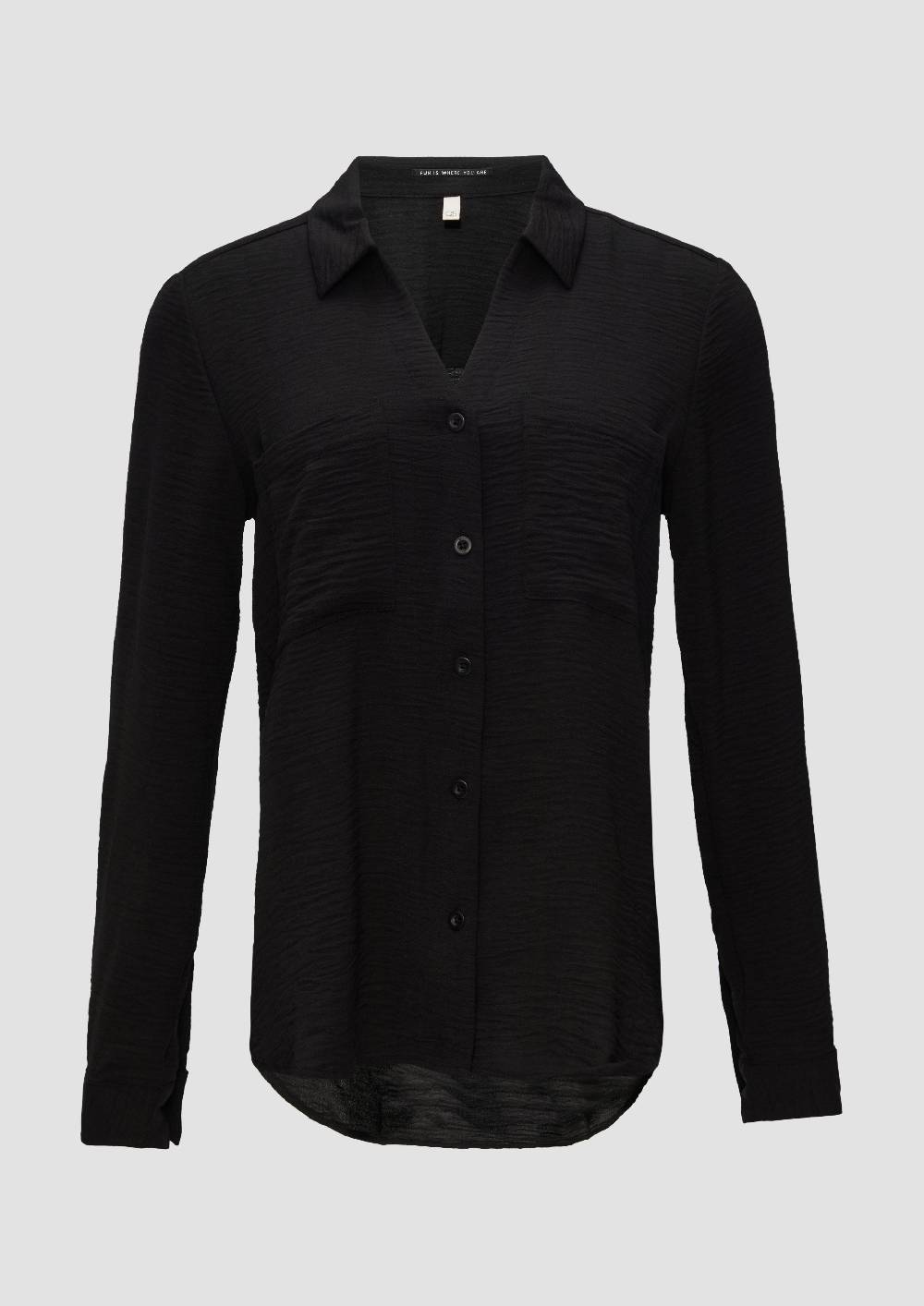 S.Oliver Crêpe-Bluse Mit Brusttaschen