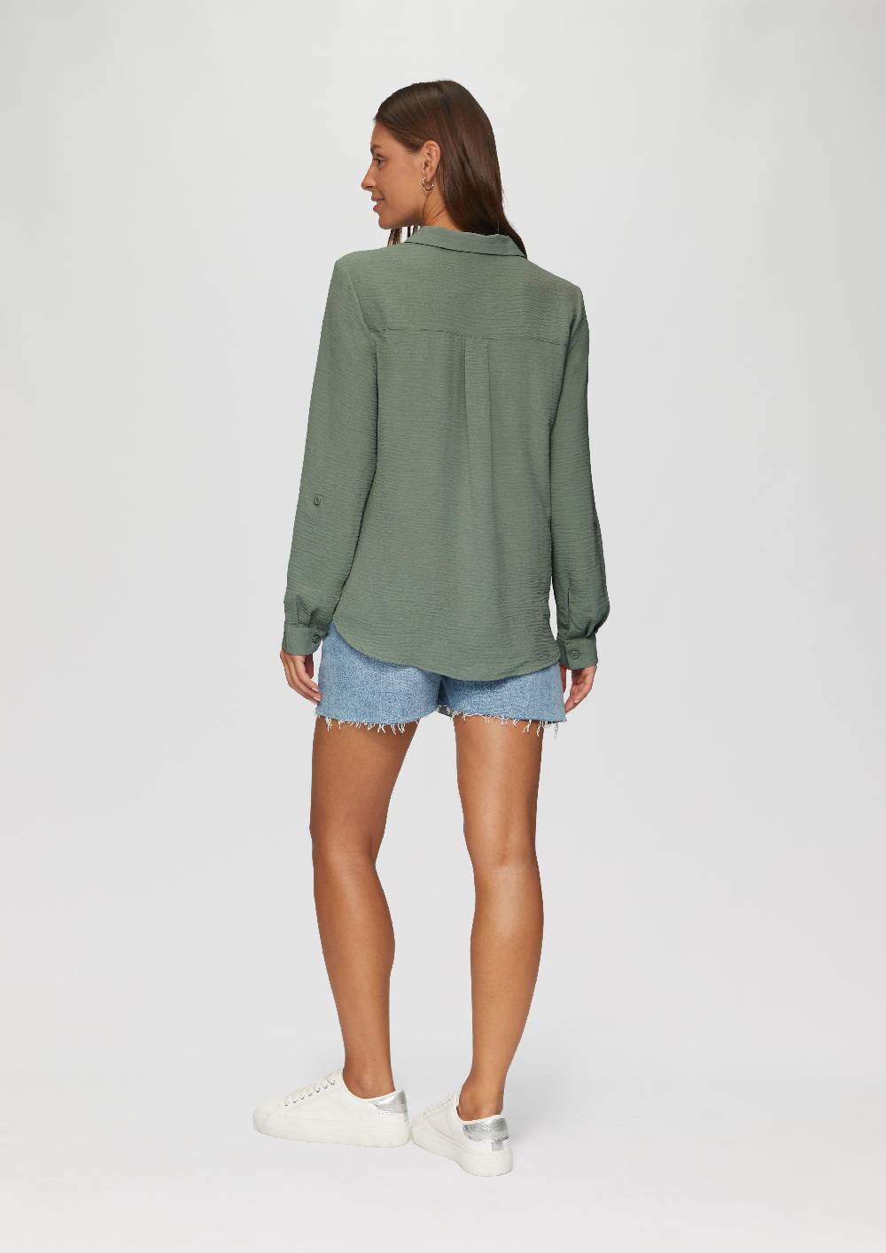 S.Oliver Crêpe-Bluse Mit Brusttaschen