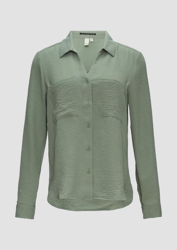 s.Oliver Crêpe-Bluse mit Brusttaschen