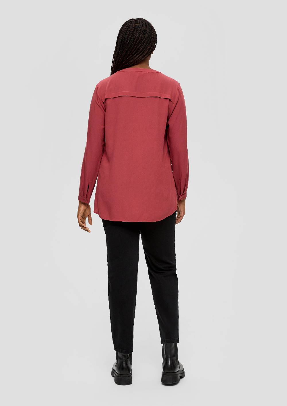 S.Oliver Crêpe-Bluse Mit Passe