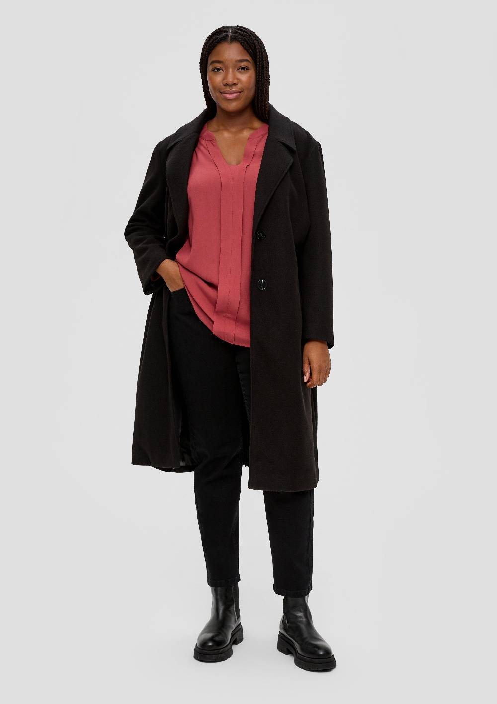 S.Oliver Crêpe-Bluse Mit Passe