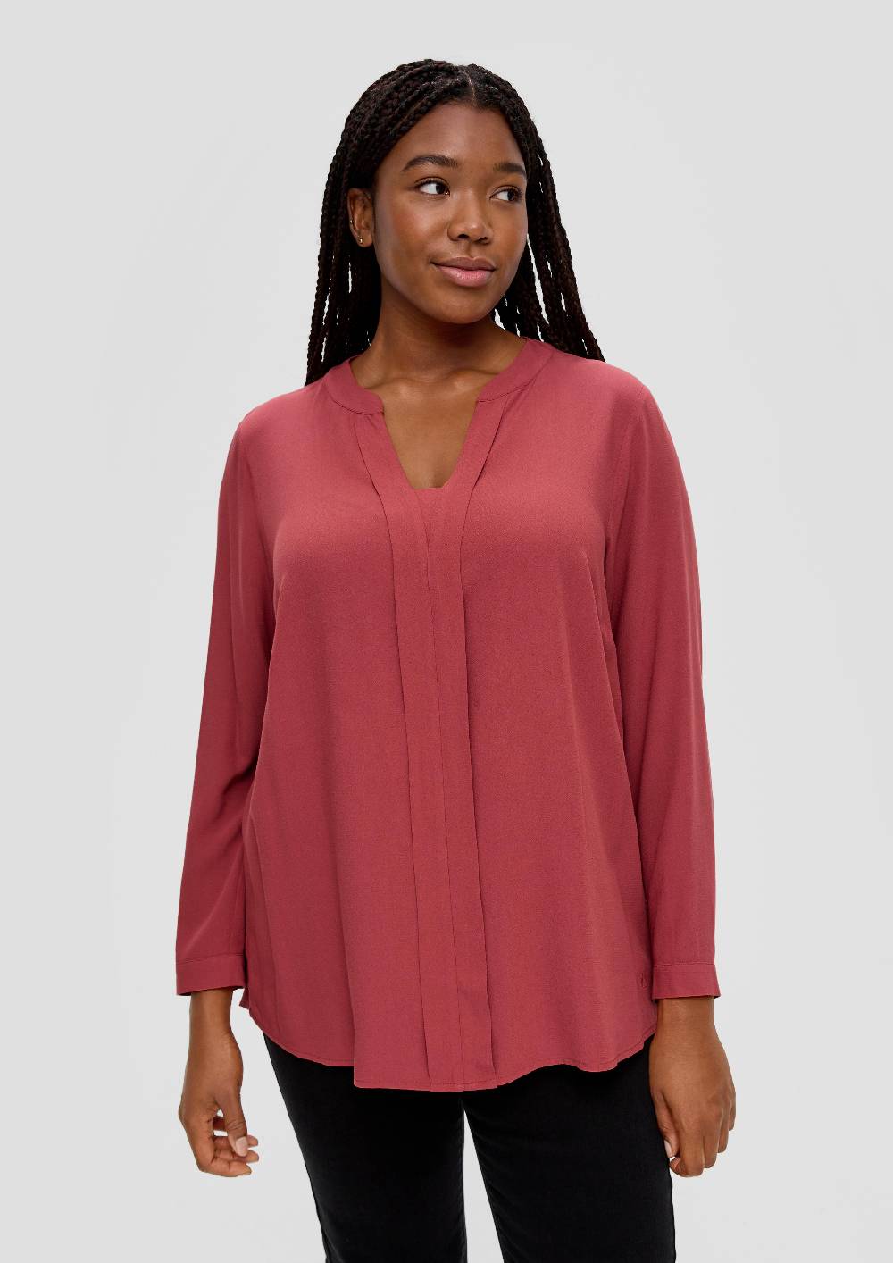 S.Oliver Crêpe-Bluse Mit Passe