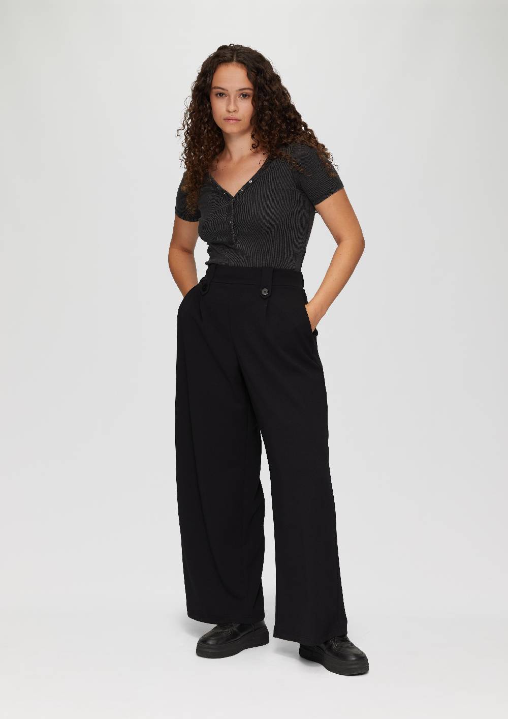 S.Oliver Crêpe-Hose Im Relaxed Fit Mit Wide Leg