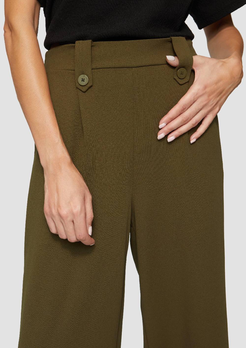 S.Oliver Crêpe-Hose Im Relaxed Fit Mit Wide Leg