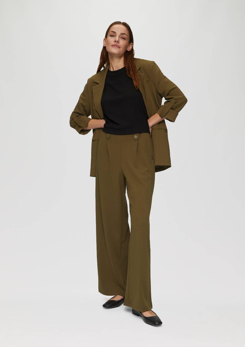 S.Oliver Crêpe-Hose Im Relaxed Fit Mit Wide Leg