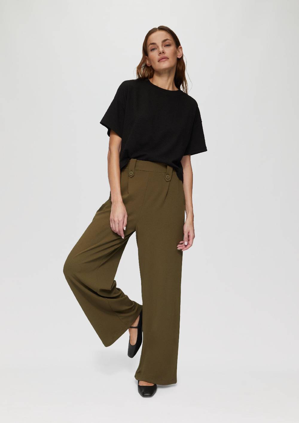 S.Oliver Crêpe-Hose Im Relaxed Fit Mit Wide Leg