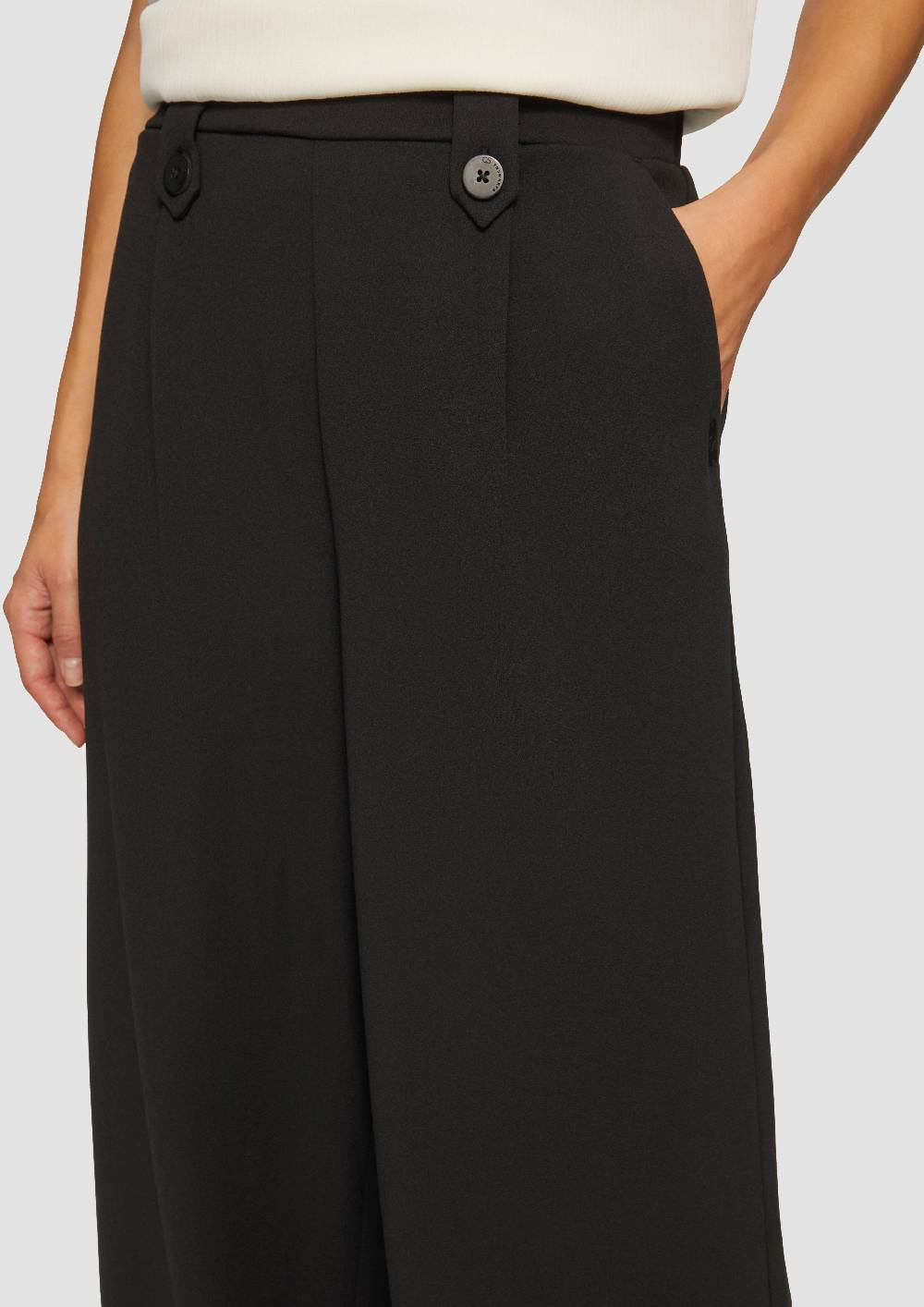 S.Oliver Crêpe-Hose Im Relaxed Fit Mit Wide Leg
