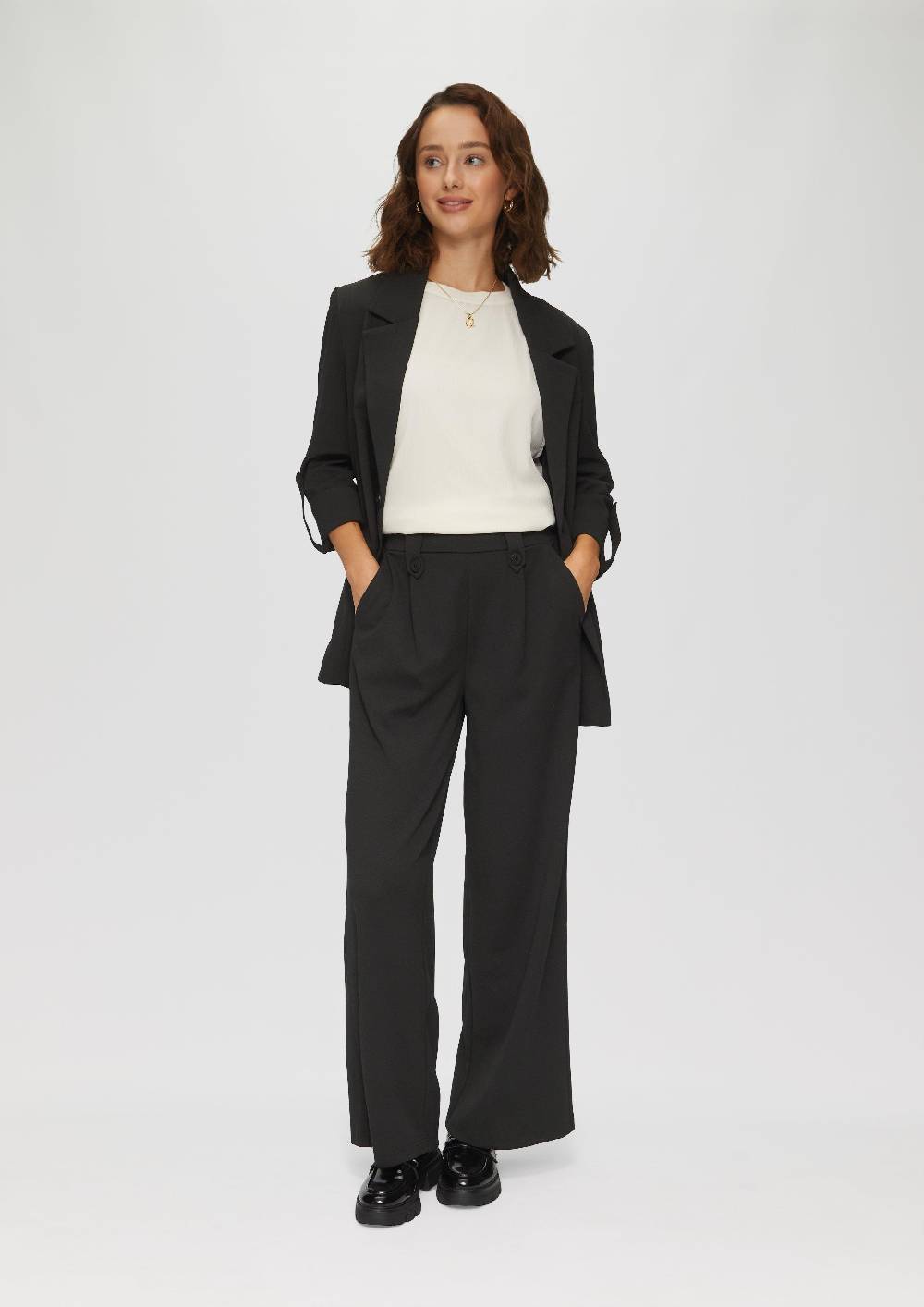 S.Oliver Crêpe-Hose Im Relaxed Fit Mit Wide Leg