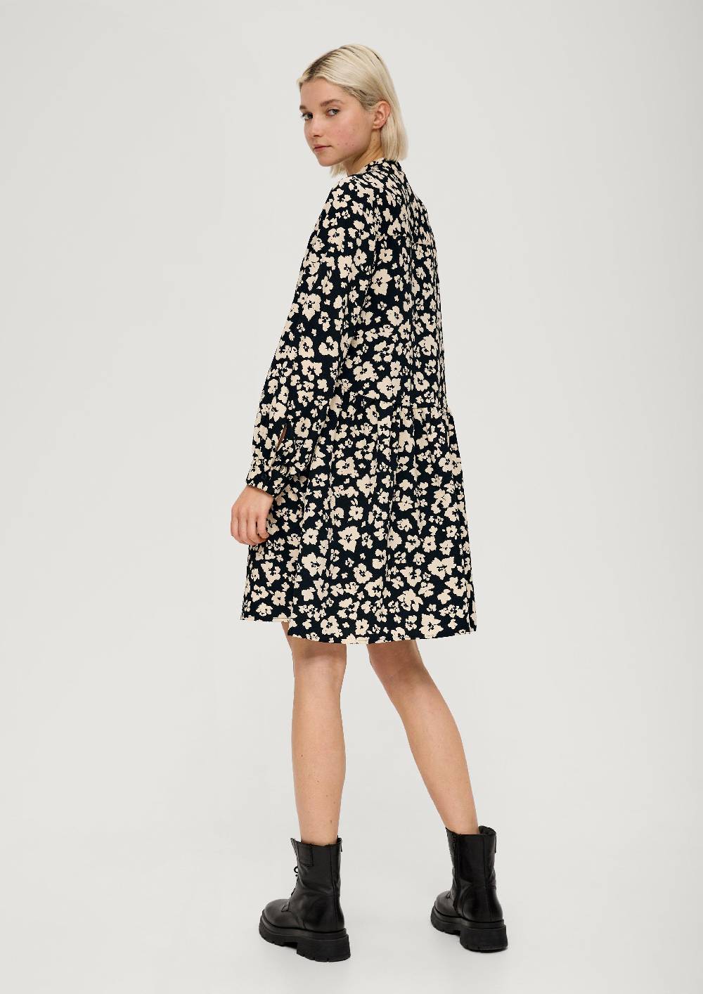 S.Oliver Crêpe-Kleid Mit Allover-Print