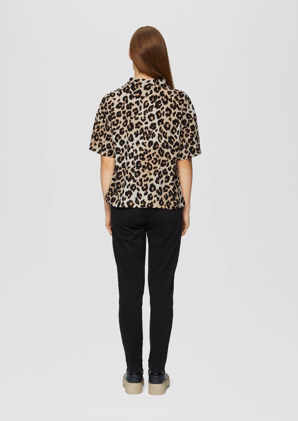 S.Oliver Crêpe-Shirt Mit Stehkragen